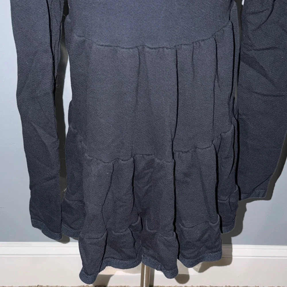Anthropologie Black Ruffled Open Front Cardigan
